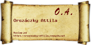 Orszáczky Attila névjegykártya