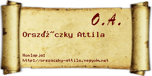 Orszáczky Attila névjegykártya