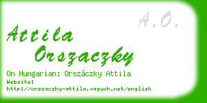 attila orszaczky business card